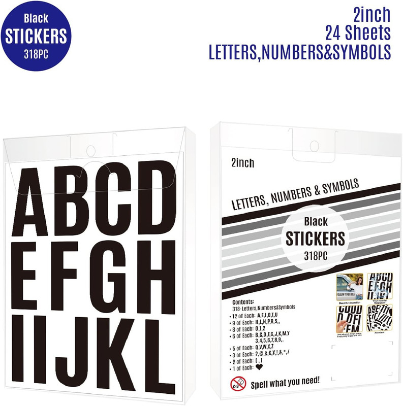 24 Sheets 2 Inch Self Adhesive Letters Stick on Vinyl Capital Letter Stickers... gallery