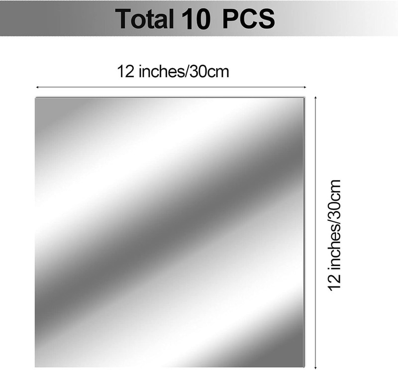 Create Stunning Reflections with 10 Non-Glass Mirror Sheets, 12 x 12 Inches Each gallery