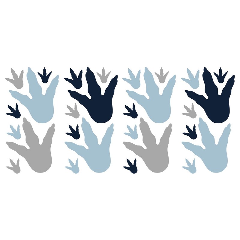 RMK4103SCS Dinosaur Feet Tracks Peel and Stick Wall Decals, Blue, Gray gallery