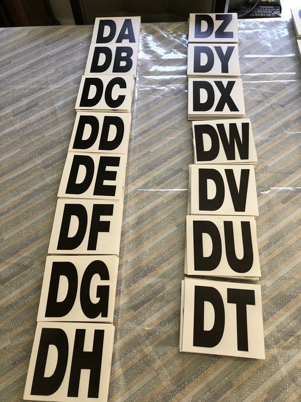 2-SETs- 4″ Vinyl Letters Black & White Indoor Outdoor Commercial MADE D-a