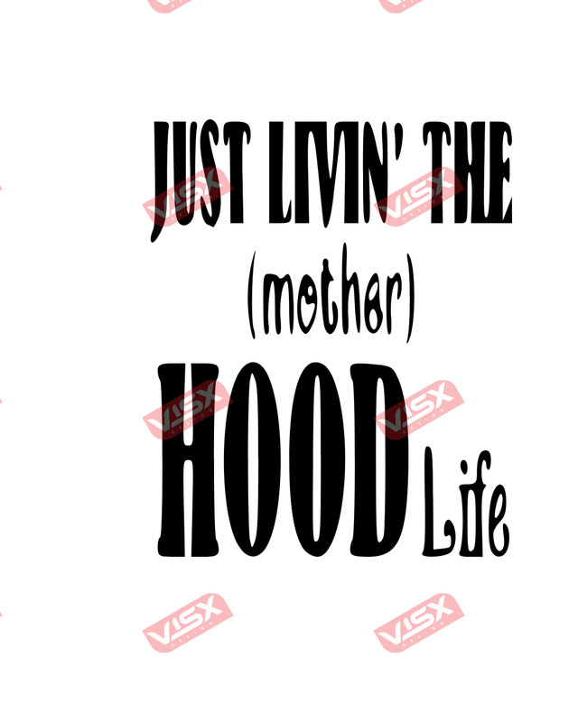 Just livin’ the hood life decal sticker, funny car laptop vinyl window bumper