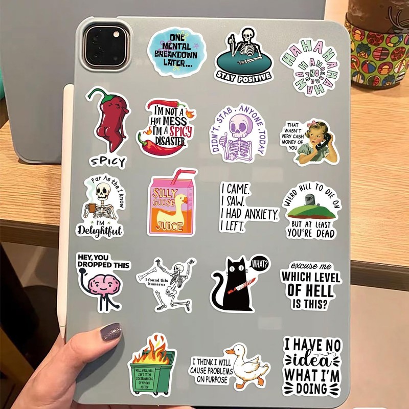 50Pcs Funny Adults Stickers Bulk, Prank Meme Sticker for Kids Teens Adults, Snar gallery