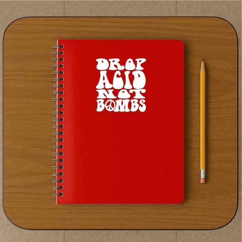 Drop Acid Not Bombs Decal Sticker Peace Sign Symbol Love Hippie Retro 70s No War gallery