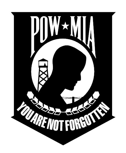 POW/MIA PRISONER OF WAR Vinyl Window Decal Sticker Black & White color 5″ x 6.3″