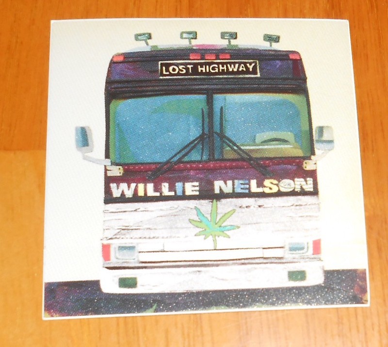 Willie Nelson Lost Highway Sticker Original Promo (square) 3×3