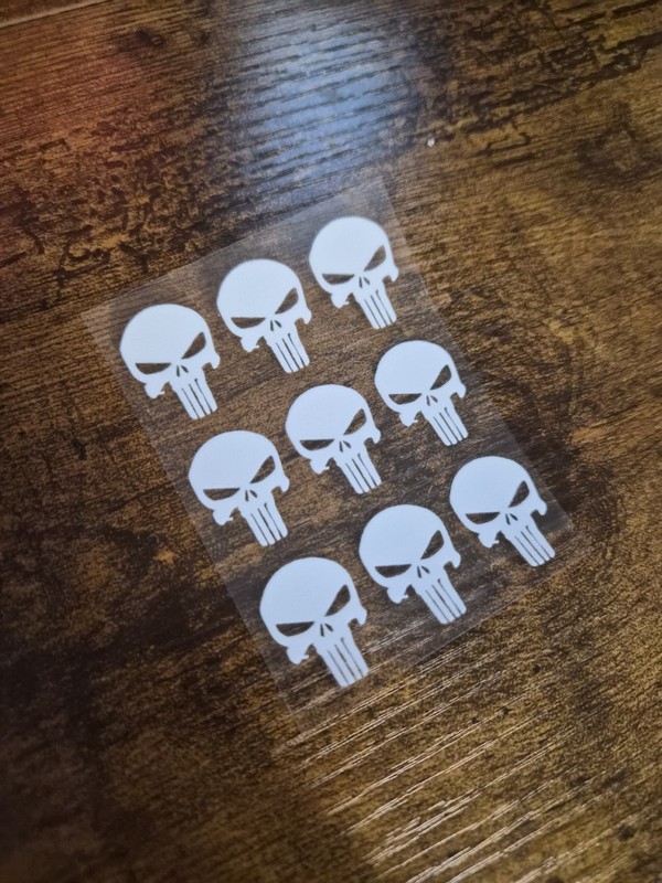 9pc THE PUNISHER SKULL High Quality UVDTF Decal Sticker waterproof USA NOTVINYL gallery
