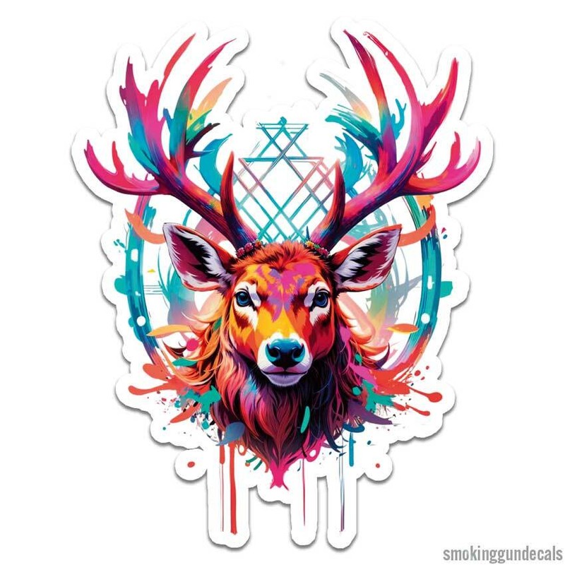 Deer Buck Rack, Vinyl Decal Sticker, Indoor Outdoor, 3 Sizes, #12692