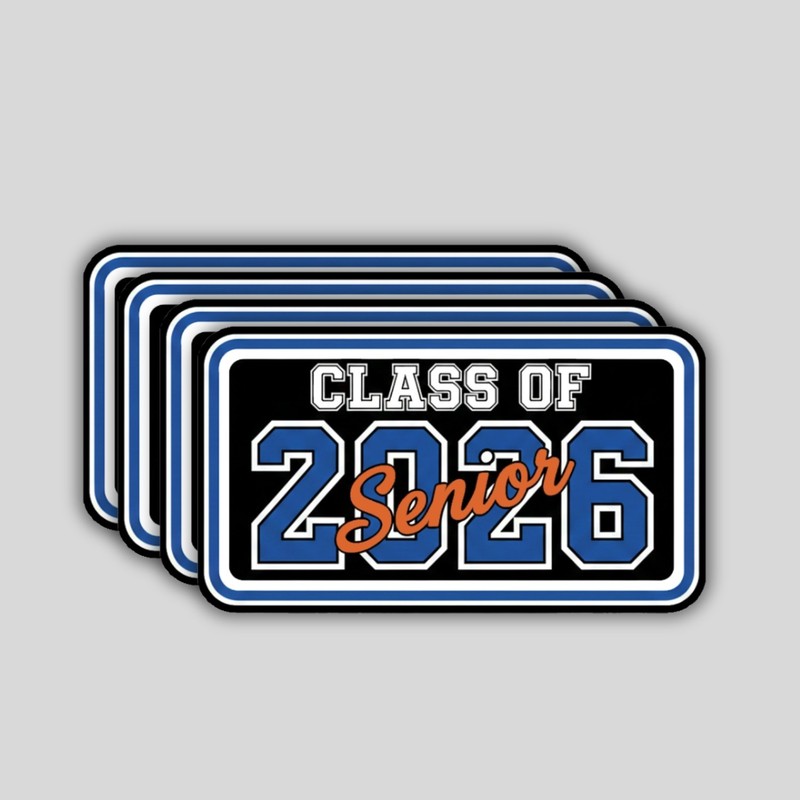 4PCS Class of 2026 Stickers – Graduation Senior Celebration Vinyl Decal Gift Set