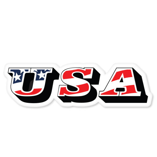 USA American Flag patriotic bumper sticker 6″ x 3″