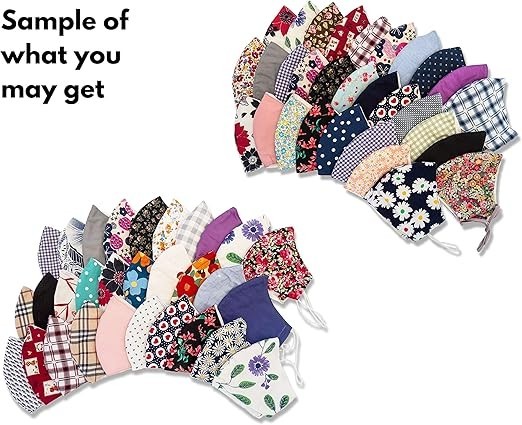 Reusable Face Masks – 3-Layer 100% Cotton Cloth Masks for Adults pack of 30 gallery