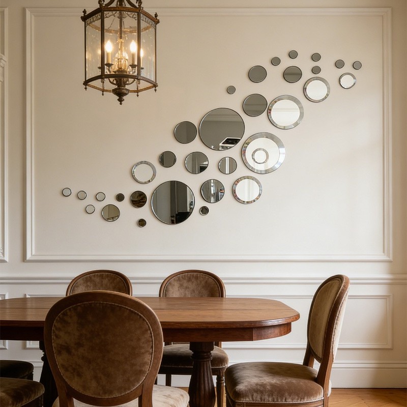 Plastic Acrylic Circular Mirror Wall Sticker for Easy Indoor Installation gallery