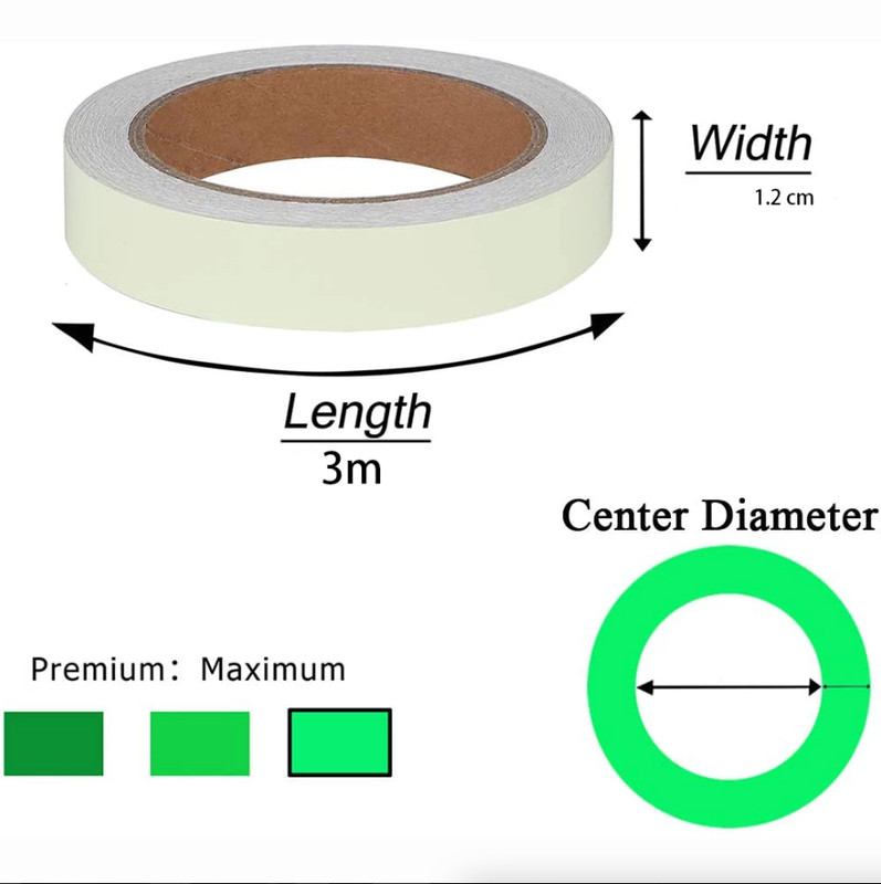 2PC Luminous Tape Self Adhesive Glow In The Dark Wall Sticker Fluorescent Light gallery