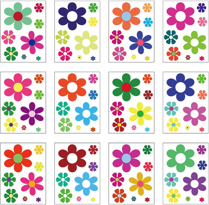 12 Sheets Daisy Stickers Flower Car Decals Self Adhesive Vinyl Retro Butterfly F gallery