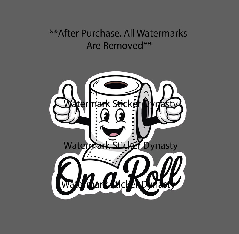 On A Roll Sticker Waterproof Decal Toilet Paper Kawaii Funny Quote Gift NEW