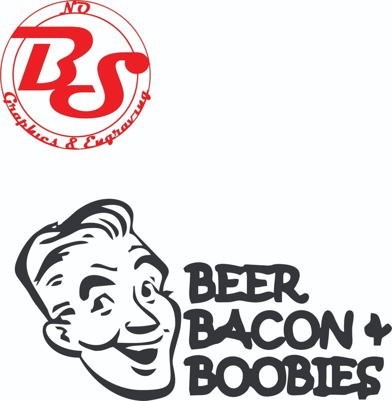 6" Bacon Vinyl Decal Beer Boobs Guns Smoker Meat Keto Carnivore BBQ Funny noBS gallery