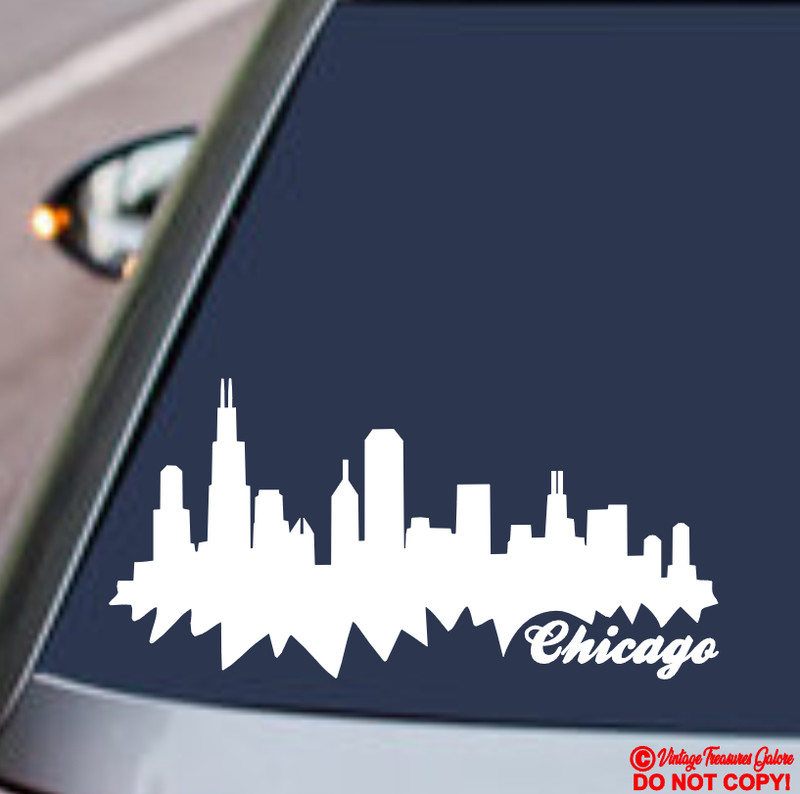 CHICAGO Vinyl Decal Sticker Car Truck Rear Window Wall Bumper ILLINOIS SKYLINE