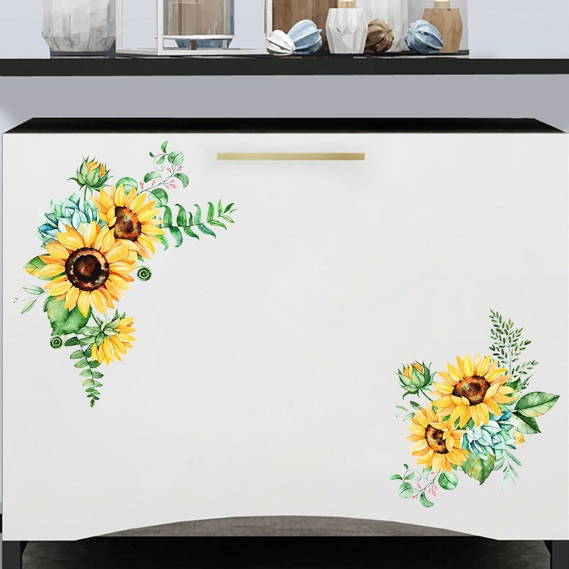 1pcs New Removable Sunflower Wall Sticker Kitchen Waterproof Decals Home-Decor gallery