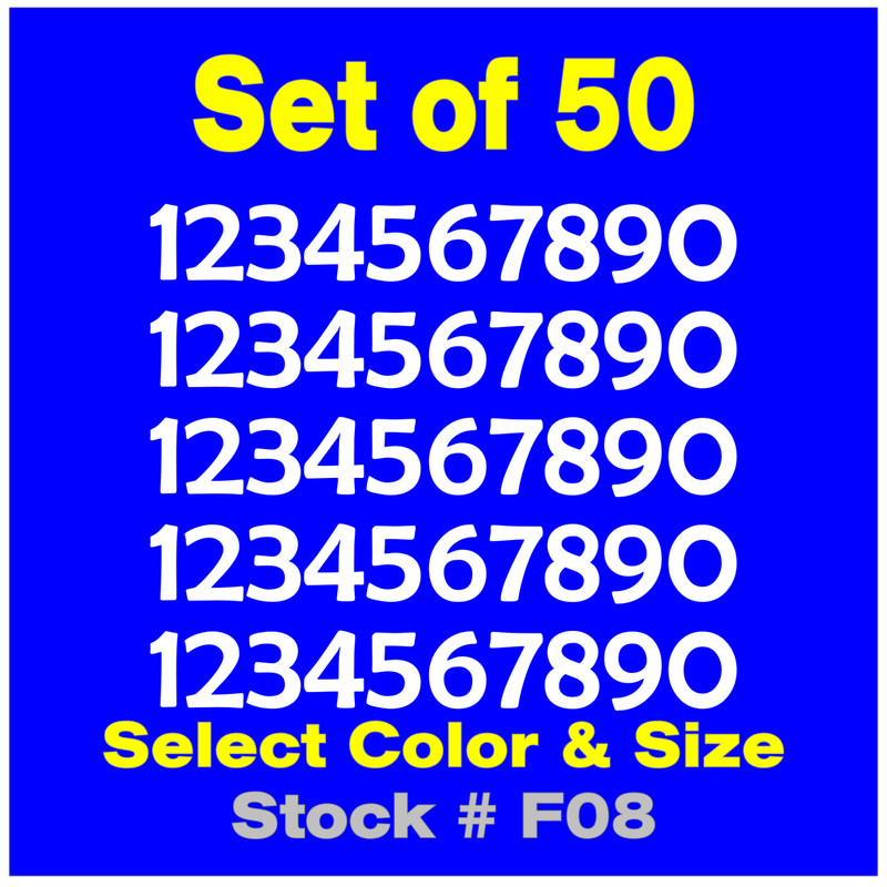 0 9 Numbers Vinyl Sticker Decals Outdoor Quality Many Uses – Set of 50 STK#F08