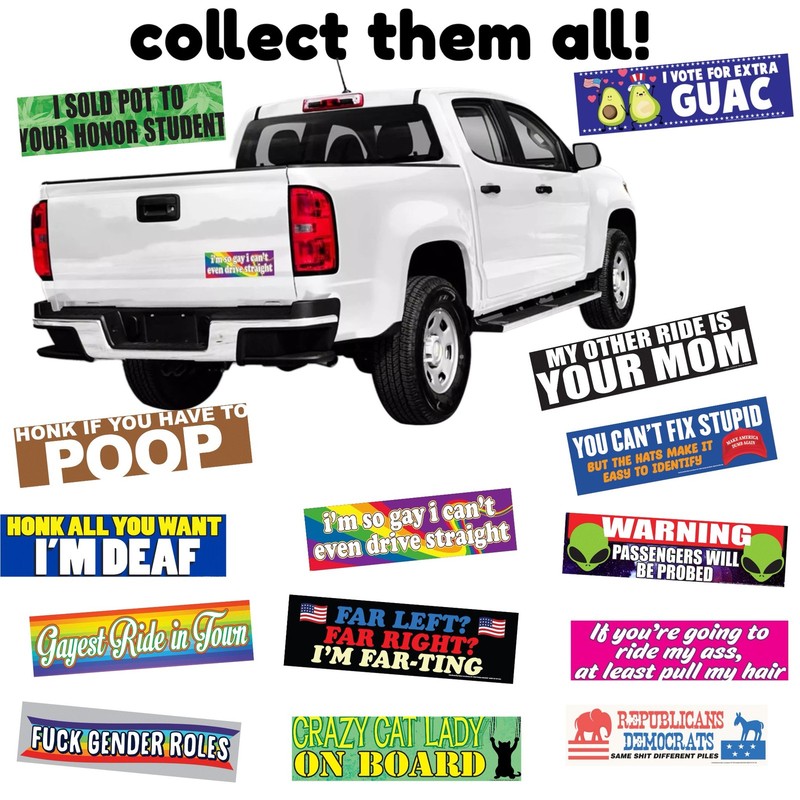 "Gayest Ride In Town" Funny Prank Magnetic Bumper Car Magnet - Made in the USA gallery