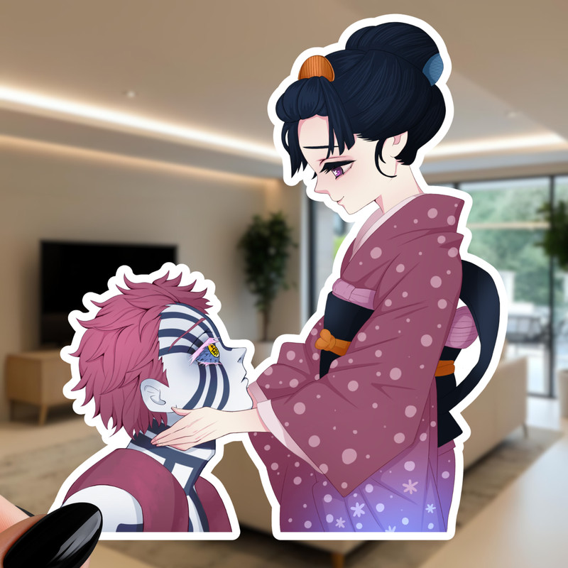 Anime - Sticker/Magnet - Akaza - UV Protection - Demon Slayer gallery