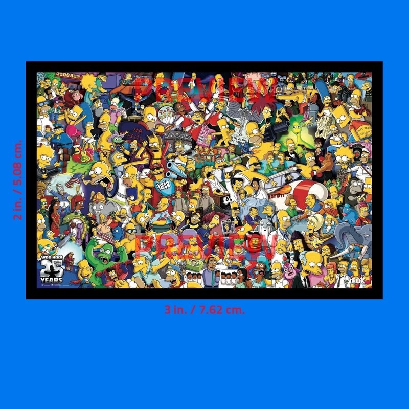 The Simpsons Sticker (WOO HOO 25 YEARS CHARACTERS) 2×3 in. Adhesive Photo Print