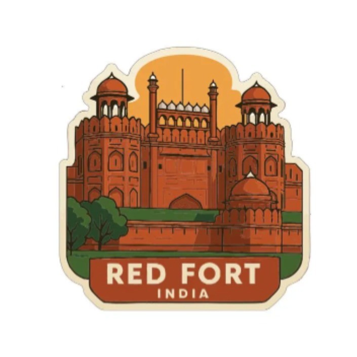 Red Fort India Iron On Heat Transfer Vinyl HTV Die-Cut Symbolic Landmark Design