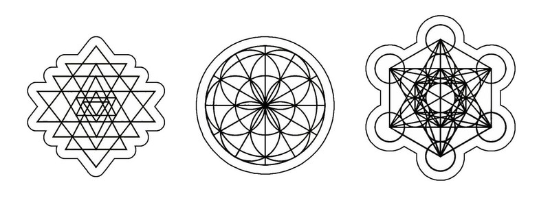 Sacred Geometry Math Kabbalah Car Window Sticker Decal Pack Lot of 3 FCV