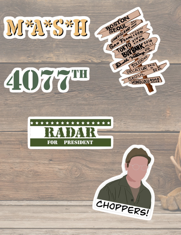 Mash 4pc Retro TV 5pc Sticker Pack