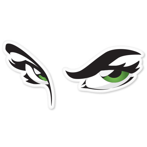 Green Eyes car styling auto moto sticker set 6″ x 4″