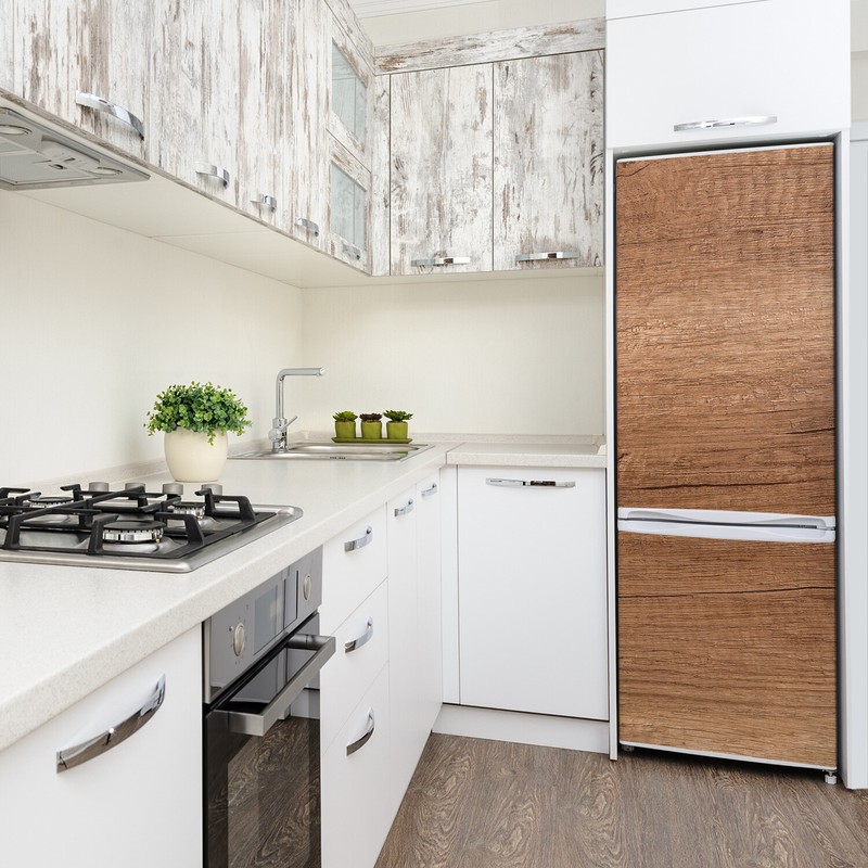 Magnet Sticker Refrigerator removable Peel & Stick Decal Wooden background gallery