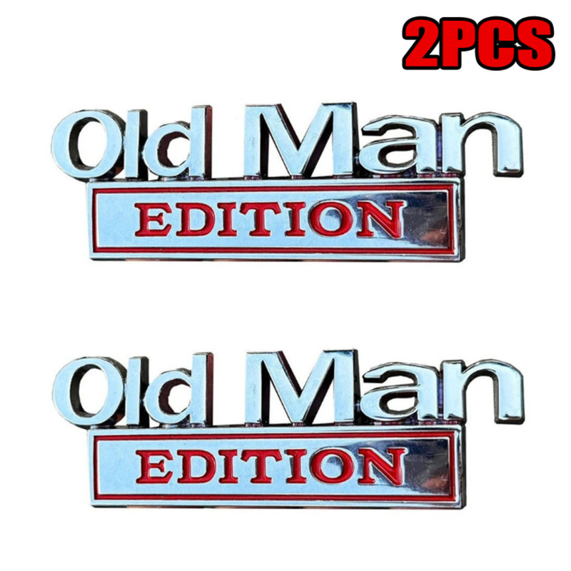 2pcs Old Man Edition 3D Emblem Sticker Badge Fender Decals Car Truck Door gallery