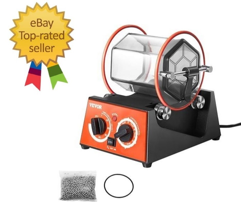 Jewelry Polisher Tumbler, 6.6Lbs/3Kg Capacity Mini Rotary Tumbler Machine with 0