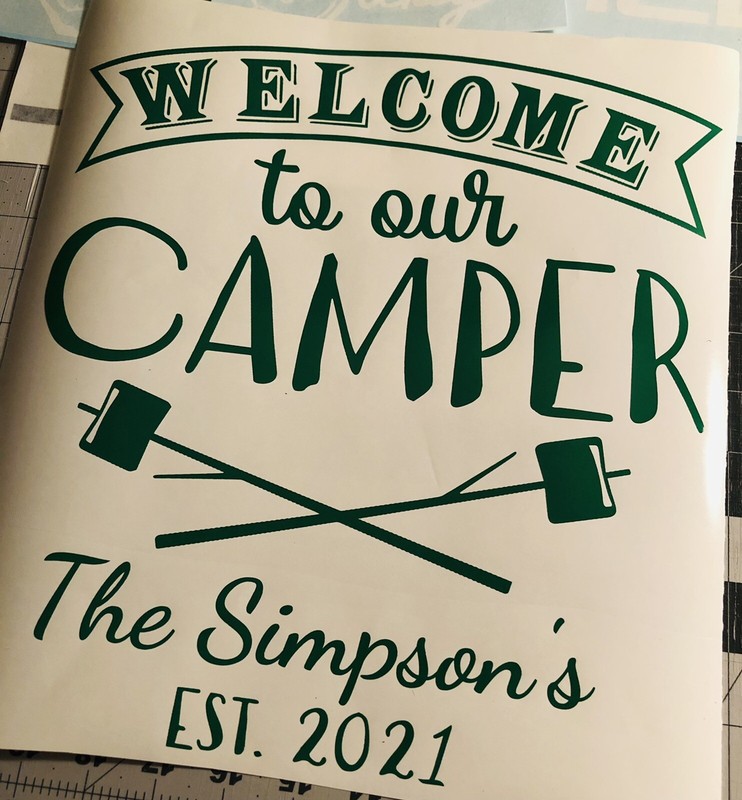 Vinyl Decal for Window- Welcome to Our Camper (May be Customized w/ Name & Date) gallery