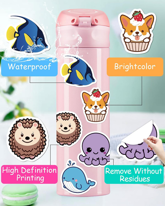 600 Pcs Stickers for Kids, Cute Water Bottle Stickers for Kids Waterproof, Vinyl gallery