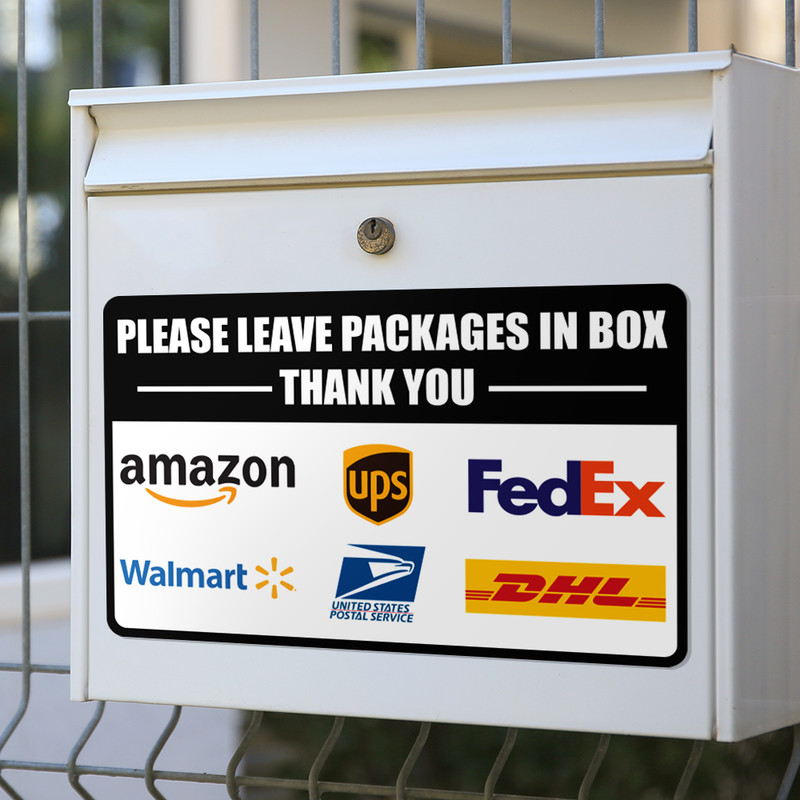 Please Leave Packages in Box Delivery Sign Sticker Vinyl Decal Amazon UPS FedEx gallery