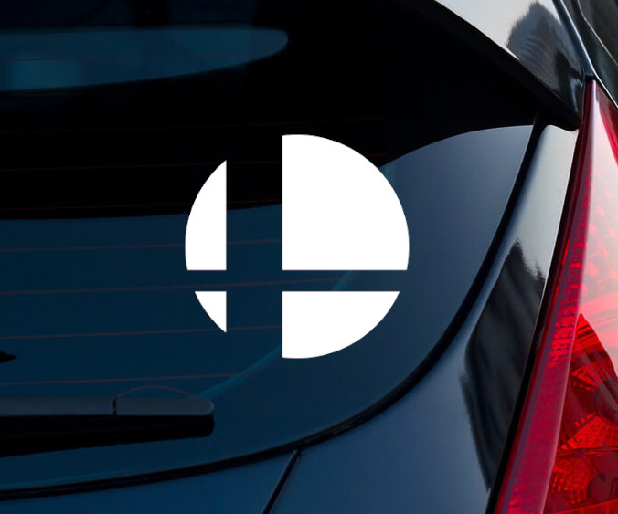 Super Smash Bros Logo Smash Ball Indoor/Outdoor Matte White Vinyl Decal 3″x3″