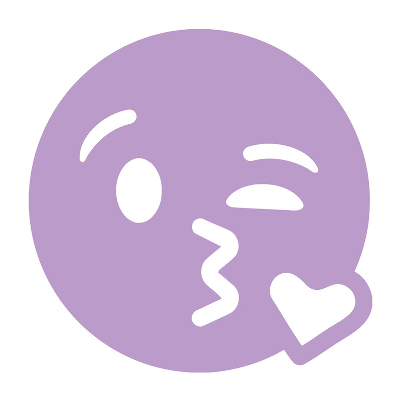Blowing Kiss Emoji multicolor die cut decal 3x3 Made in USA 6+yr indoor/outdoor gallery