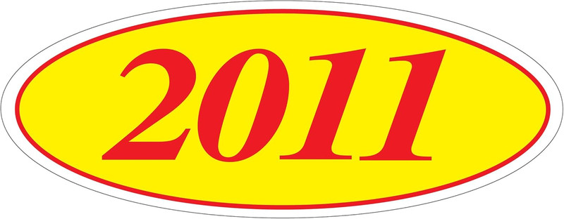 Ez-Line Large Oval Year Stickers for Car Windshields in Red and Yellow gallery