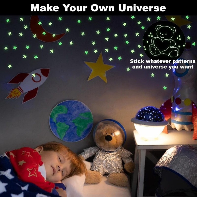 MAQIHAN 200 Glow in The Dark Stars for Ceiling - Glowing and Mix Color gallery