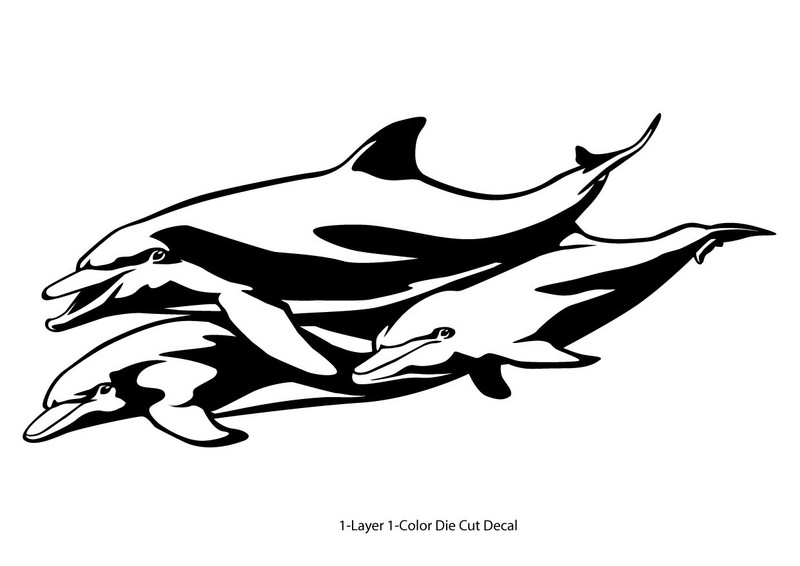 Sea Life – Dolphins 2 – Diver Car Truck Bumper Die Cut Decal Sticker