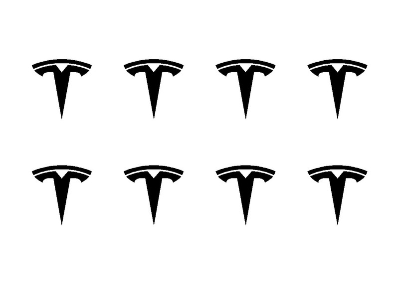 Small Tesla Logo Vinyl Decals Phone Dashboard Mirror Laptop Stickers Set of 8