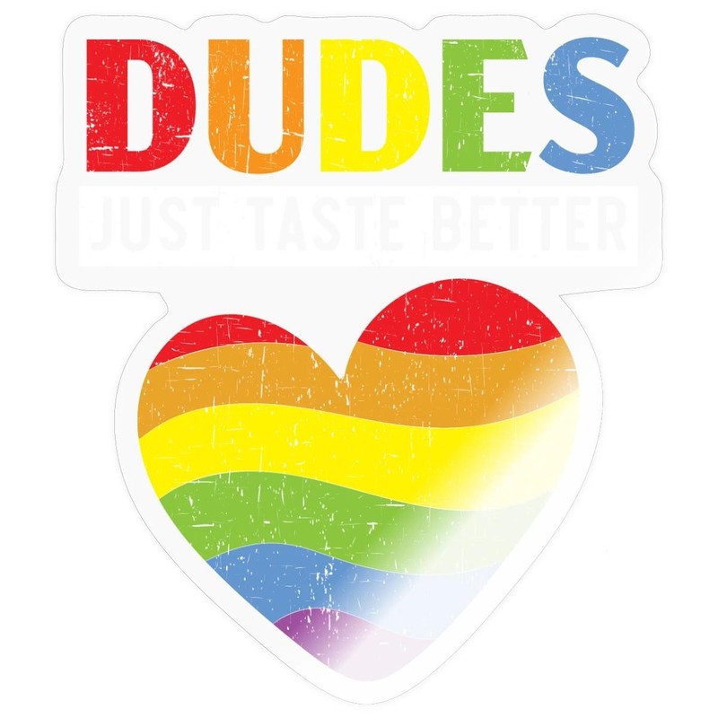 LGBT Gay Pride Dudes Just Taste Better Sticker, max. 4 x 4″, 4 x 4″,