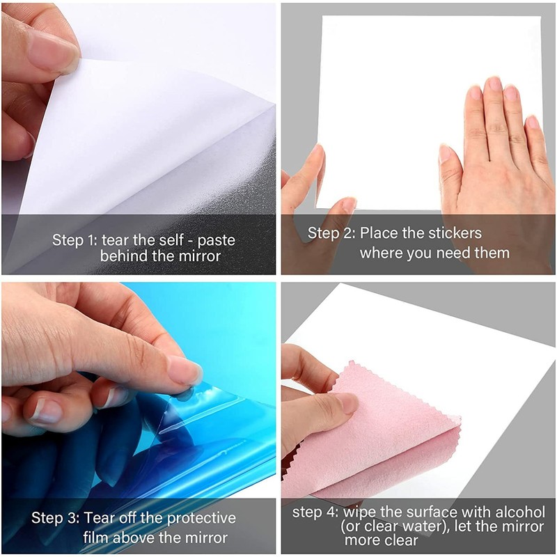 50x100cm Self Adhesive Mirror Reflective Tile Wall Sticker Film Paper Home Decor gallery