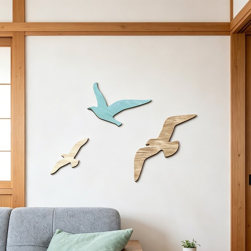 Beach Wall Decor Seagull Wall Art Coastal Wall Decor Handcrafted Wood Art
