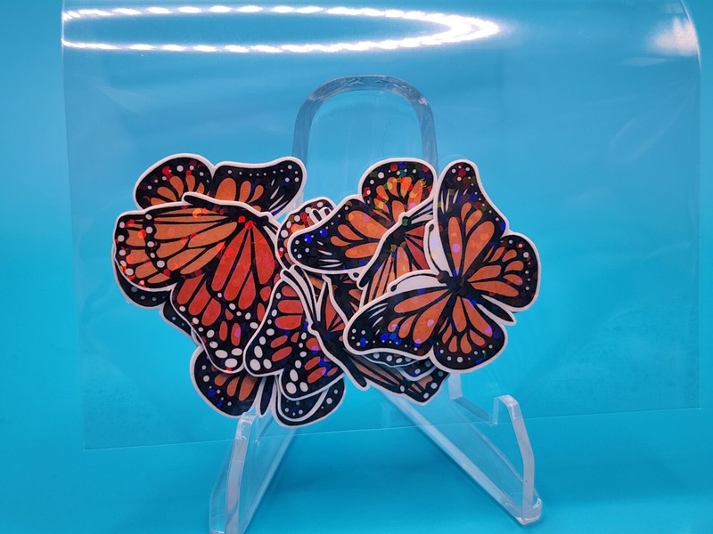 Mini Monarch Butterfly Stickers Includes 22 🦋 Laminated Sparkle Long Lasting🦋 gallery
