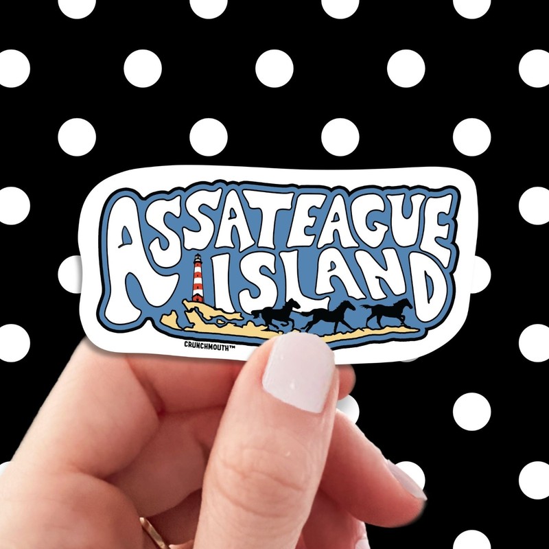 Assateague Island Travel Luggage Sticker, Wild Horses, Vacation Souvenir gallery