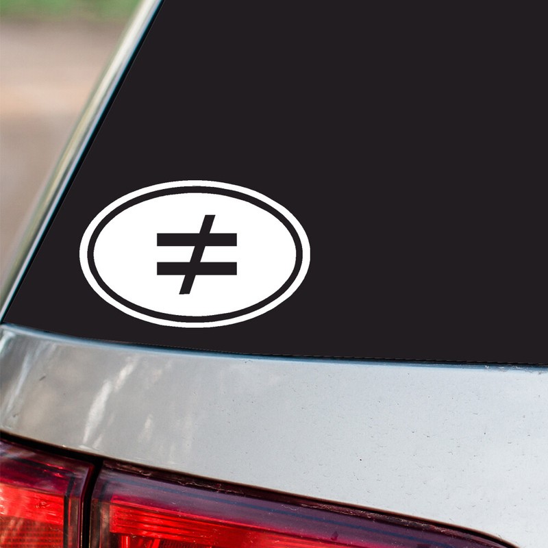 Not Equal sticker Freedom oval euro chrome & regular vinyl color choices