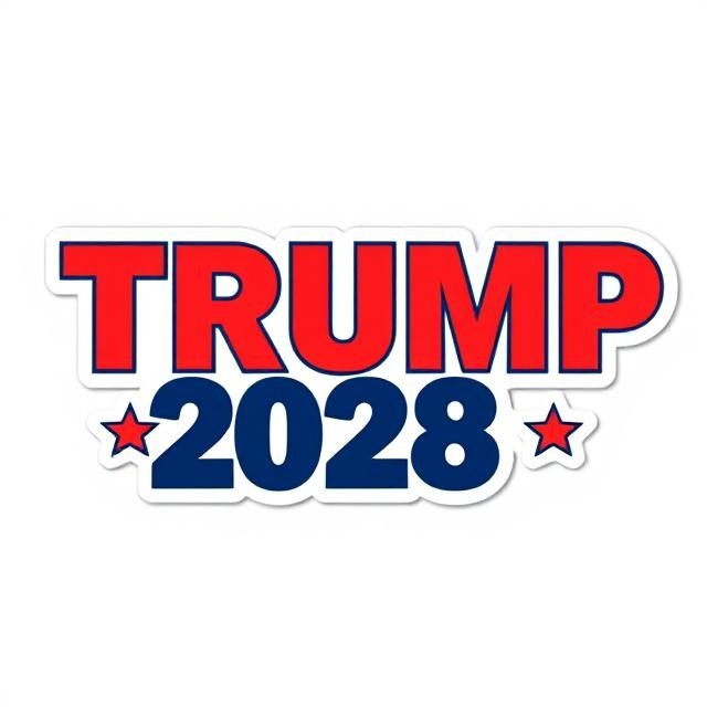 Red White Blue Sticker Trump 2028 Patriotic Election Vinyl Laptop
