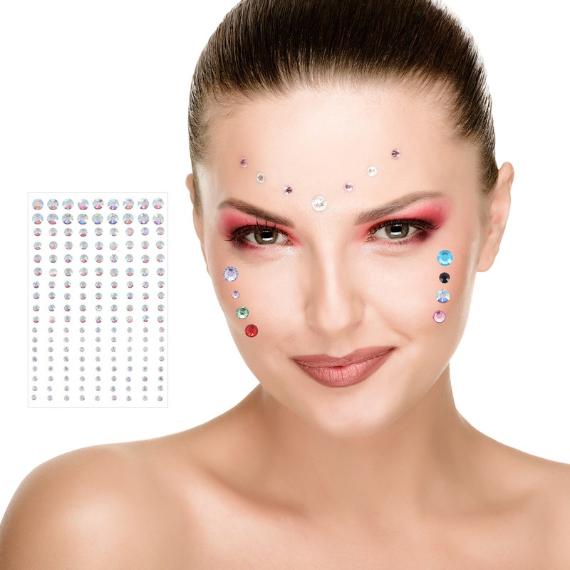 810Pcs 3/4/5/6mm Self Adhesive Rhinestone Sticker Colorful gallery
