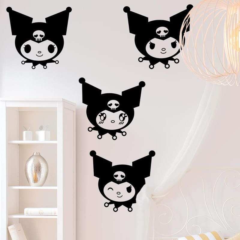 Kuromi Room Decor Wall Art Decal Stickers for Girls – 8″ x 8″ – Kawaii Anime …